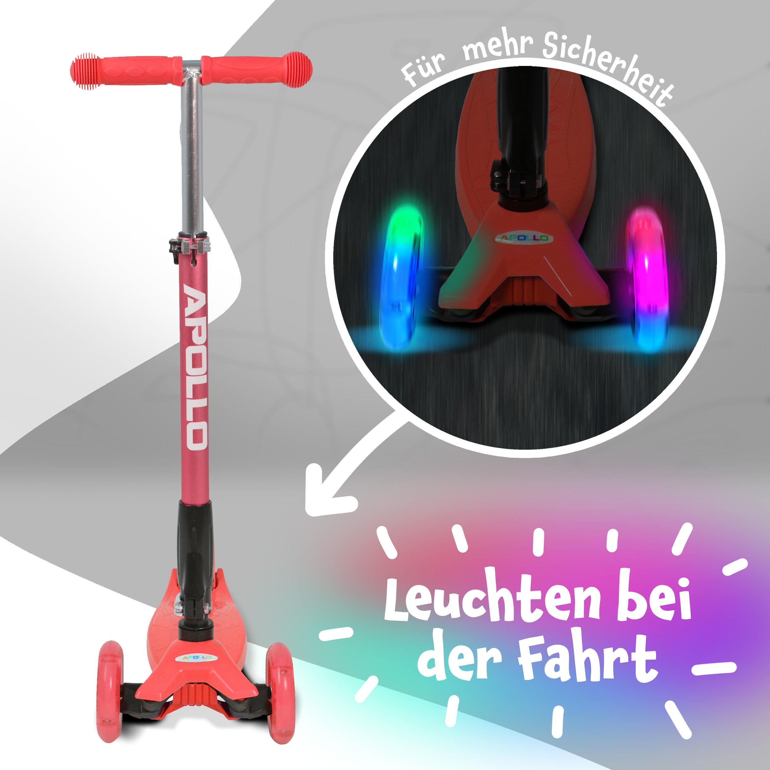 Apollo - Apollo Kinderroller Kids Whiz LED - in verschiedenen Farben - Rot