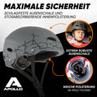 Apollo - Skatehelm, Multi Sport Helm Herren, Damen, Kinder, Kinderfahrradhelm verstellbar - Cracked