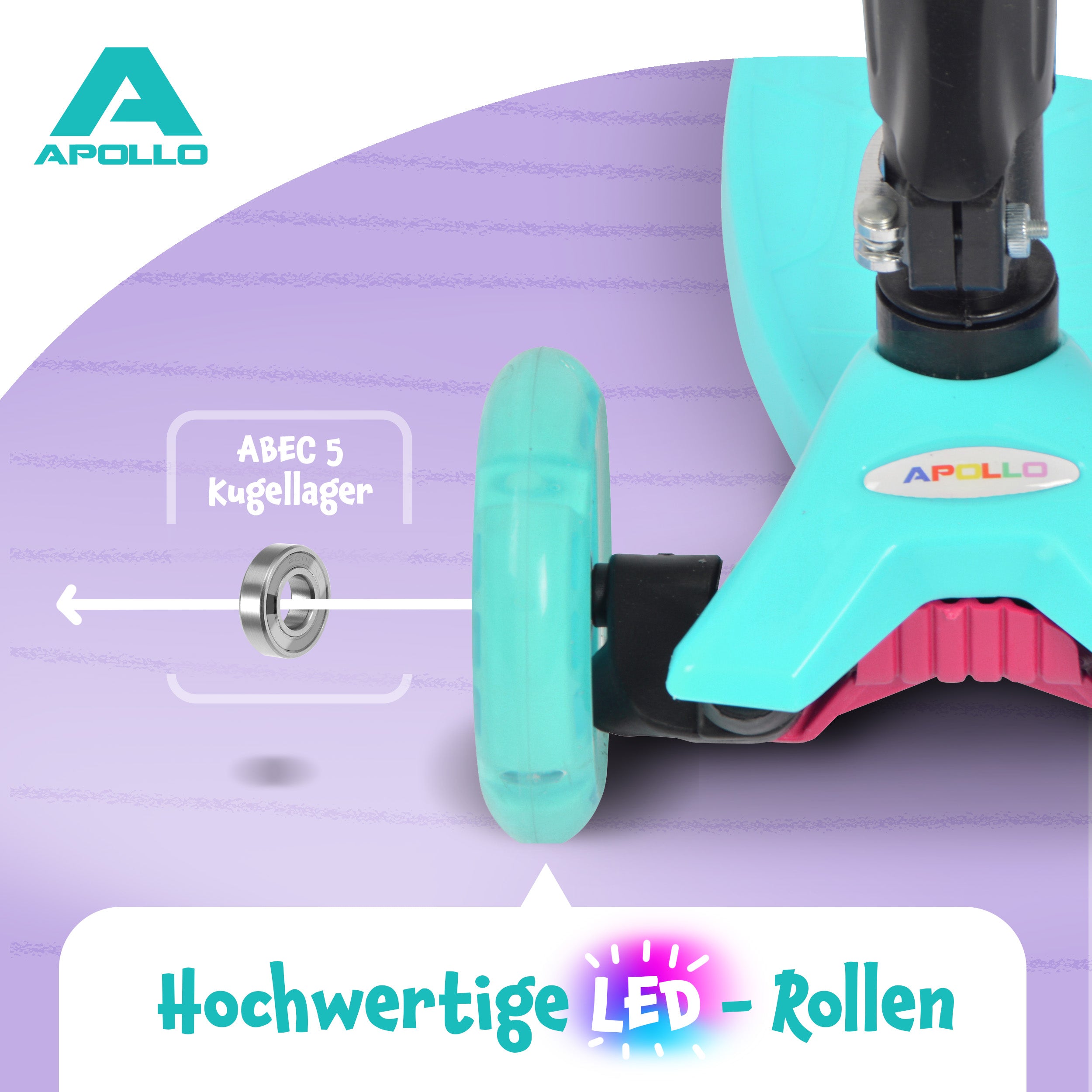 Apollo - Apollo Kinderroller Kids Whiz LED - in verschiedenen Farben - Mint