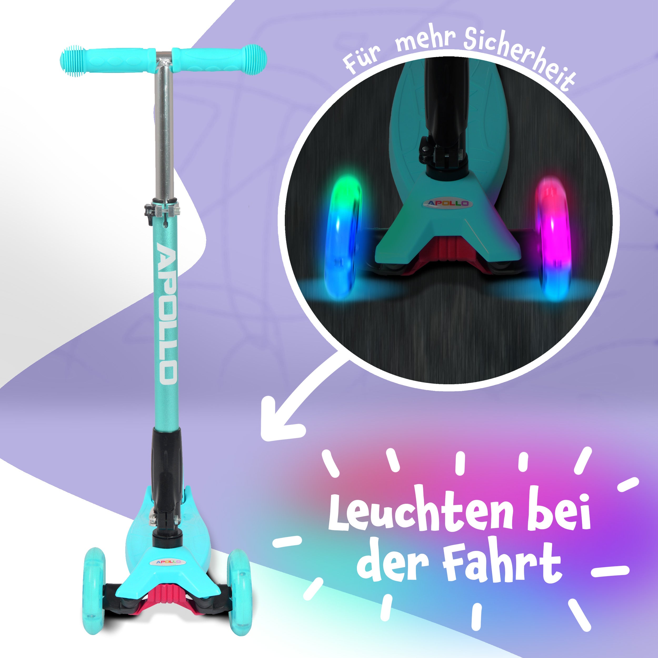 Apollo - Apollo Kinderroller Kids Whiz LED - in verschiedenen Farben - Mint