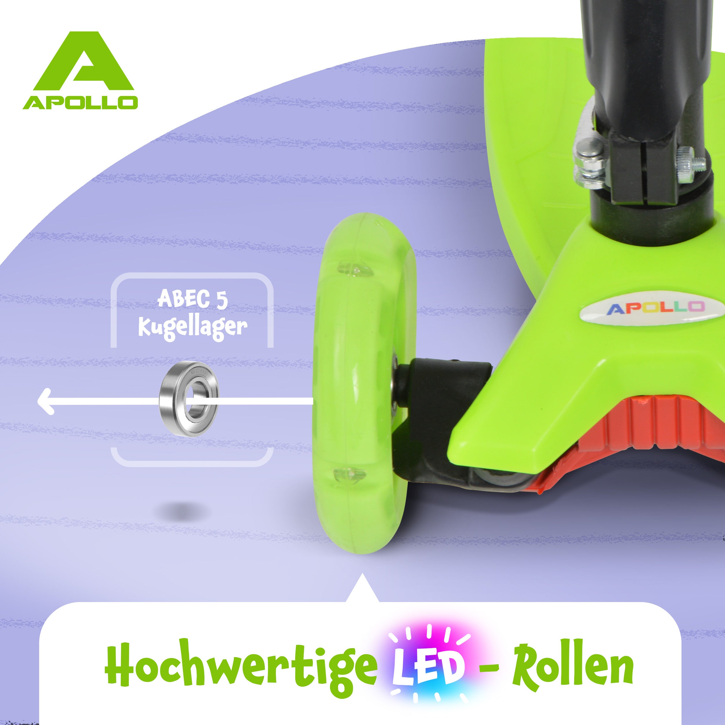 Apollo - Apollo Kinderroller Kids Whiz LED - in verschiedenen Farben - Grün