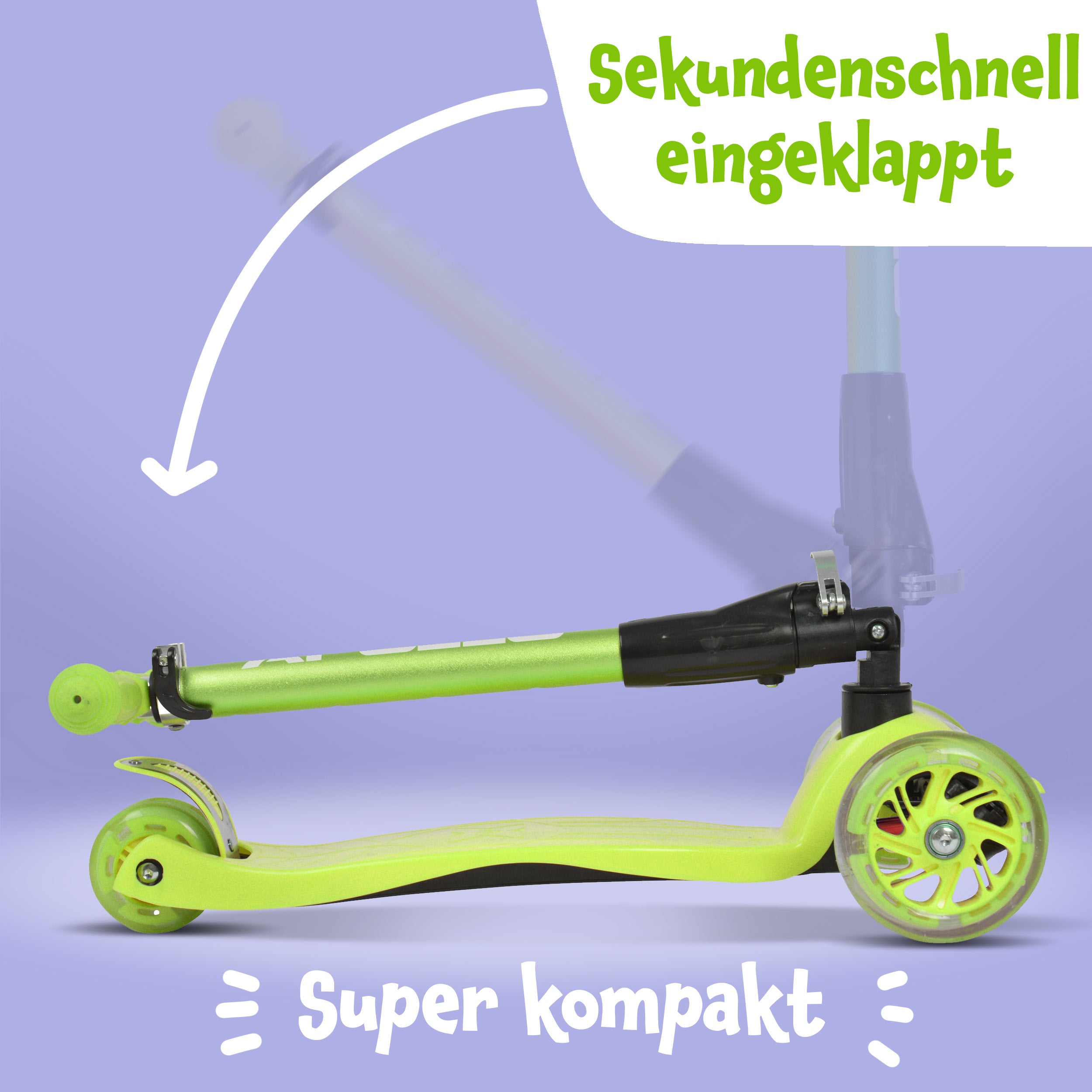 Lorelli Kinderroller Mini klappbar verstellbar PU Räder leuchten