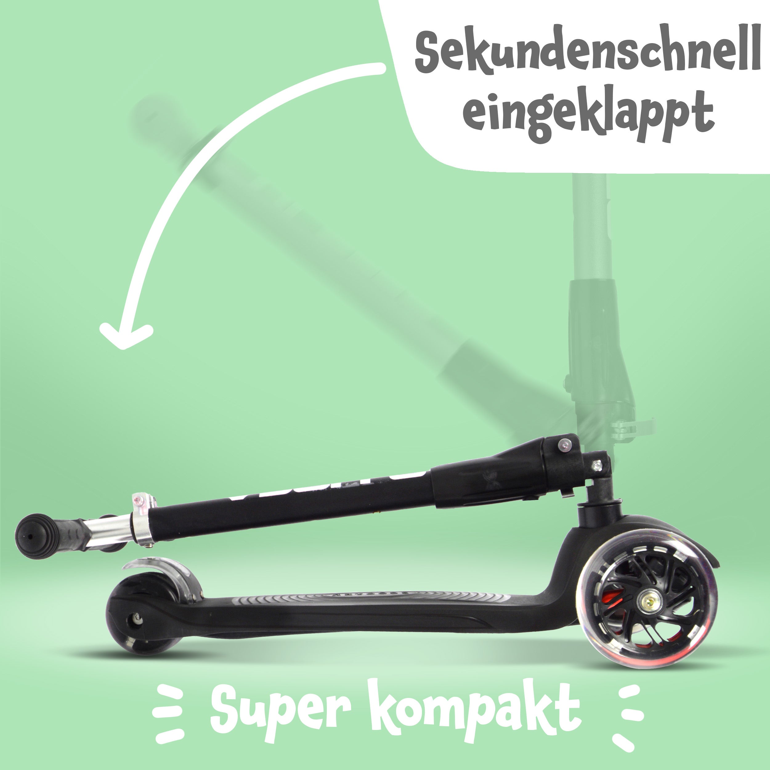 Apollo - Apollo Kinderroller Kids Whiz LED - in verschiedenen Farben - Schwarz