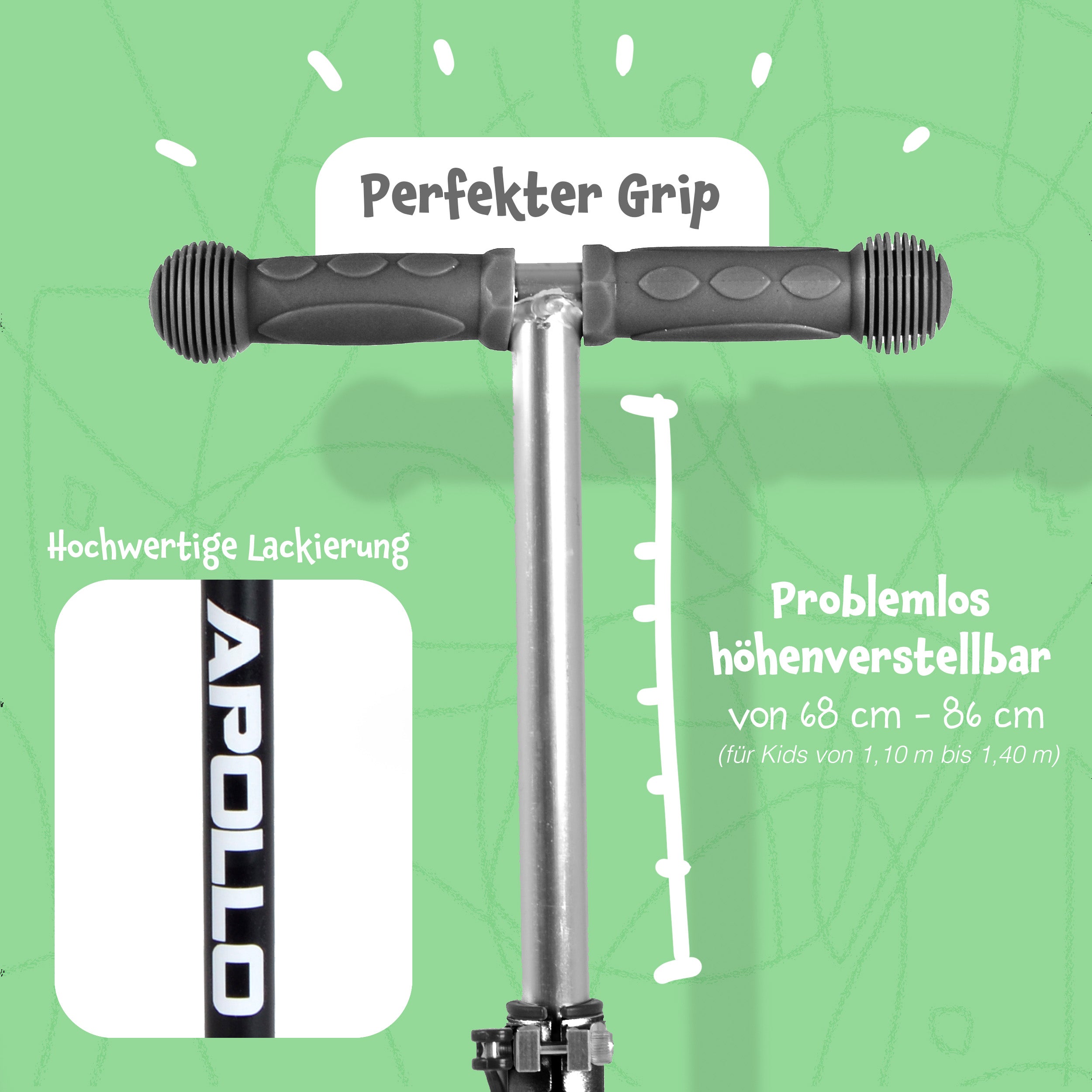 Apollo - Apollo Kinderroller Kids Whiz LED - in verschiedenen Farben - Schwarz