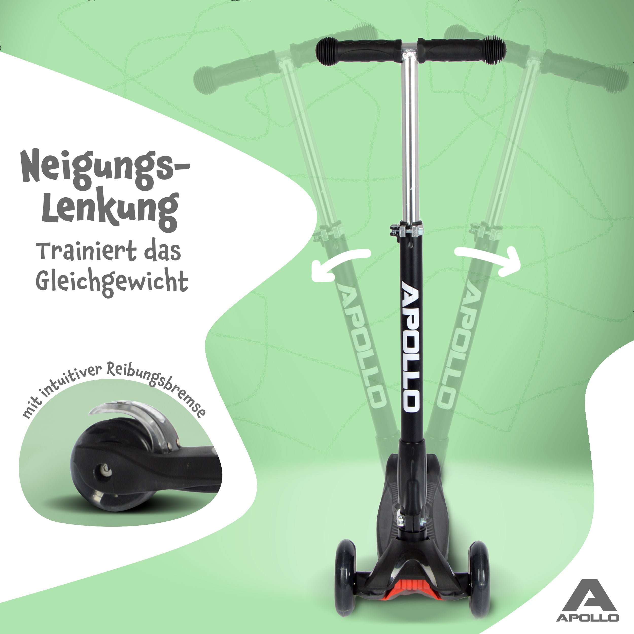 Apollo - Apollo Kinderroller Kids Whiz LED - in verschiedenen Farben - Schwarz