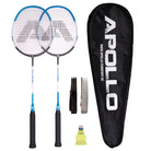Apollo - Badminton Set Match Pro 800 - inkl. Tasche, 2x Schläger, Bälle - Blau Grau