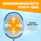 Apollo - Badminton Set Match Pro 800 - inkl. Tasche, 2x Schläger, Bälle - Blau Grau