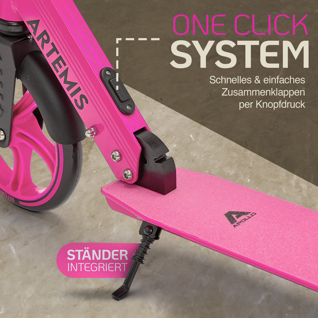 Apollo - Klappbarer City Roller "Artemis" höhenverstellbarer Tretroller für Kinder & Jugendliche - Pink