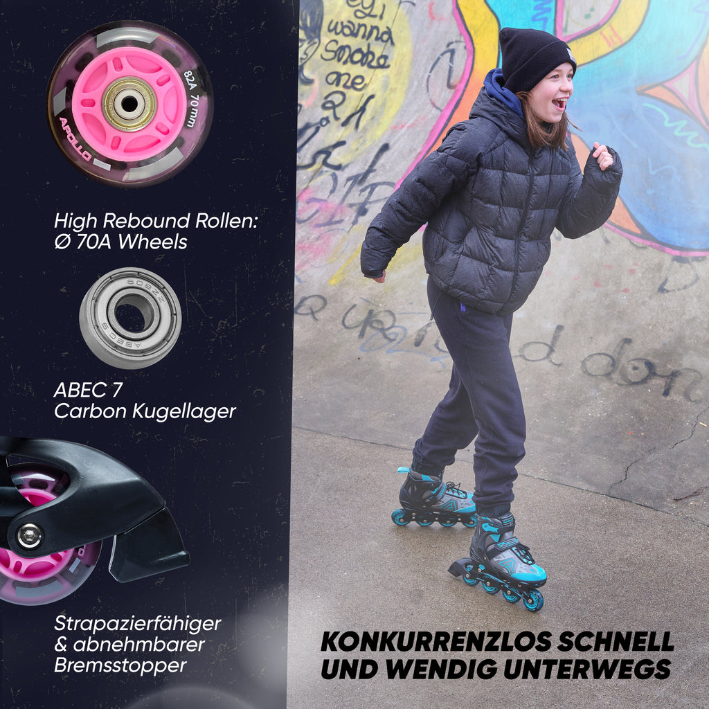 Apollo Funsport - Champion Adjustable Inline Skate (Pink) - M (35-38)