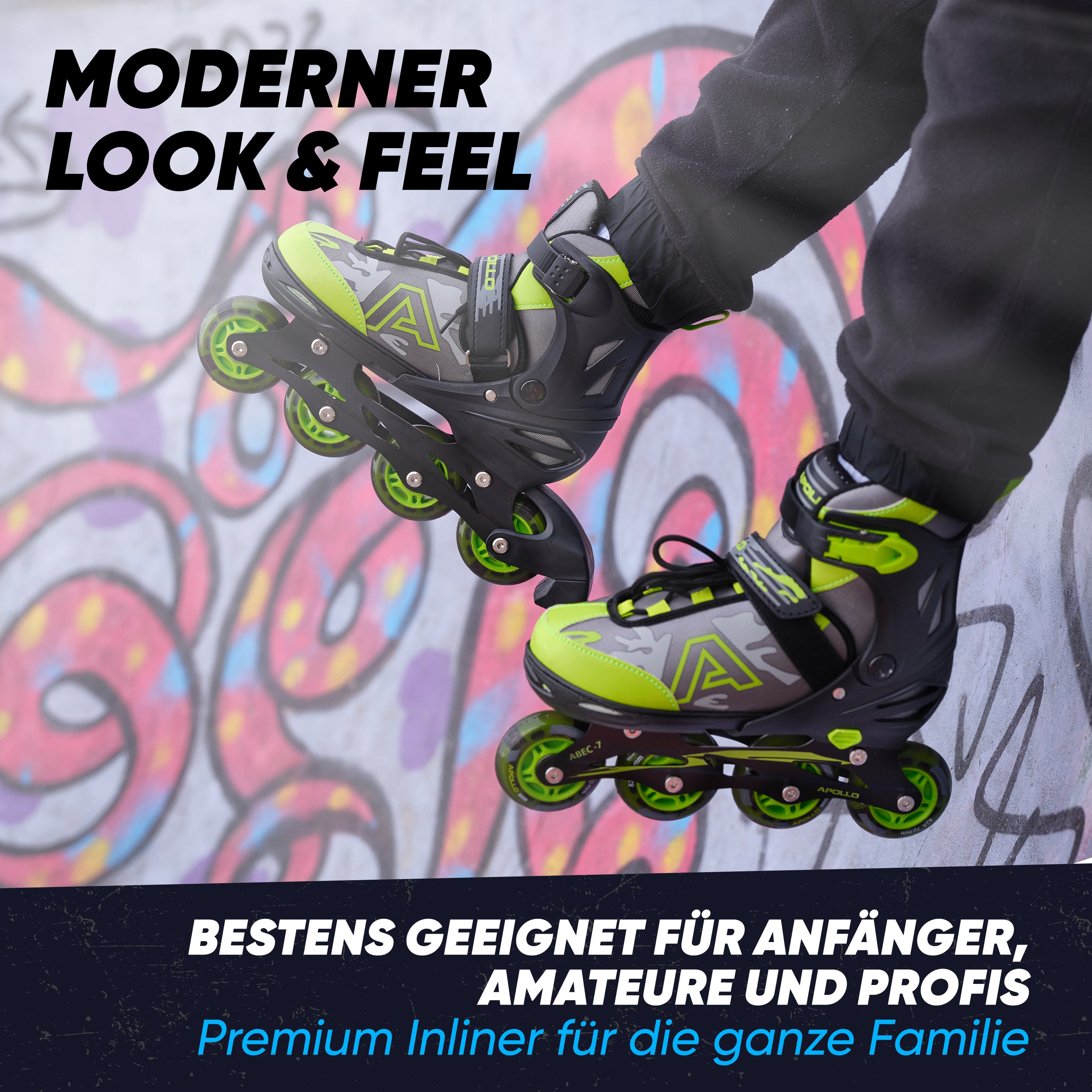 Apollo Funsport - Champion Adjustable Inline Skate (Grün) - L (39-42)