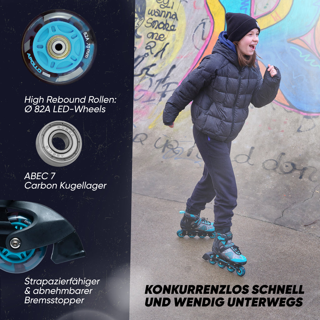 Apollo Funsport - Champion Adjustable Inline Skate (Mint) -
