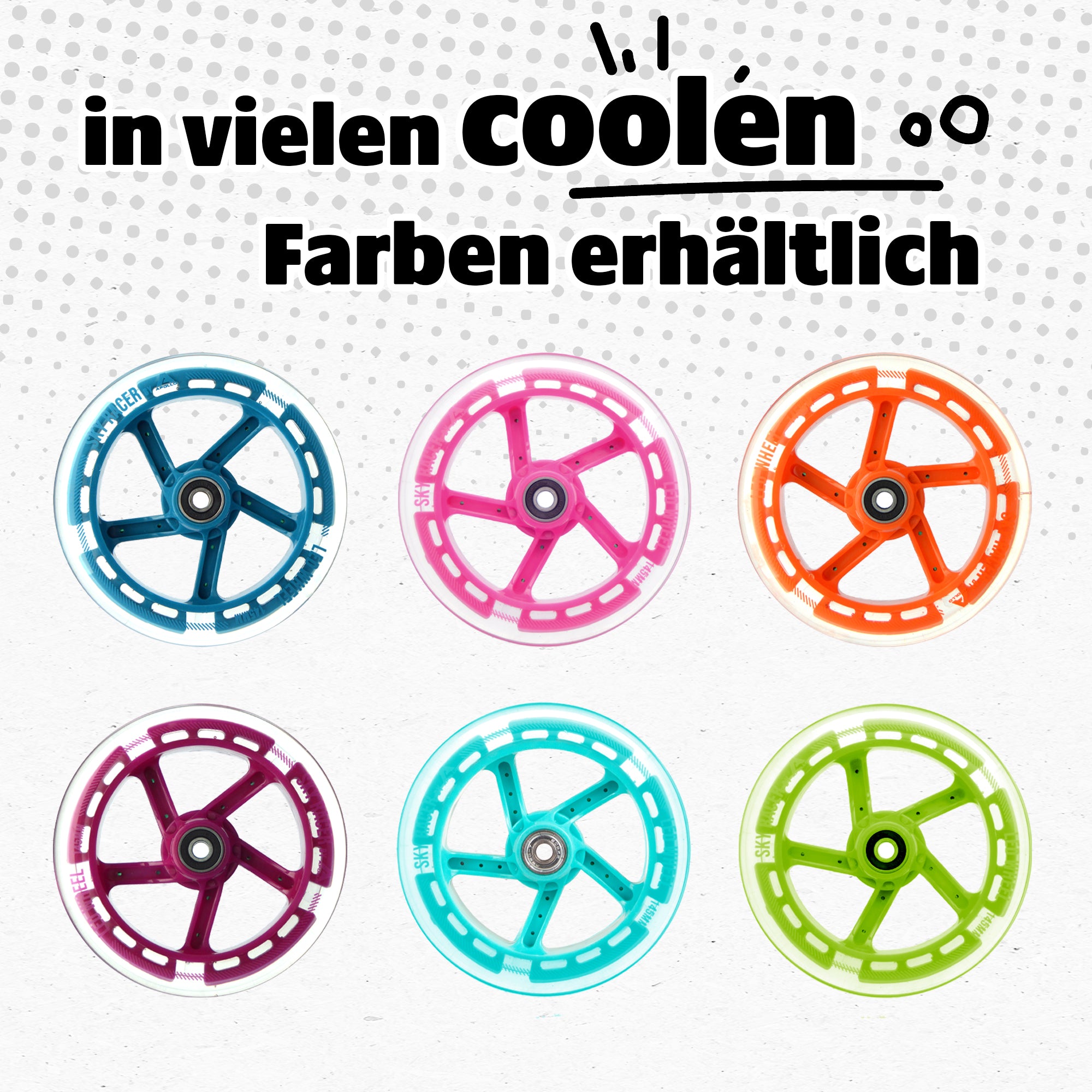 Apollo - Ersatzräderset für Skyracer - 145 mm Wheel Set - von Apollo - Mint