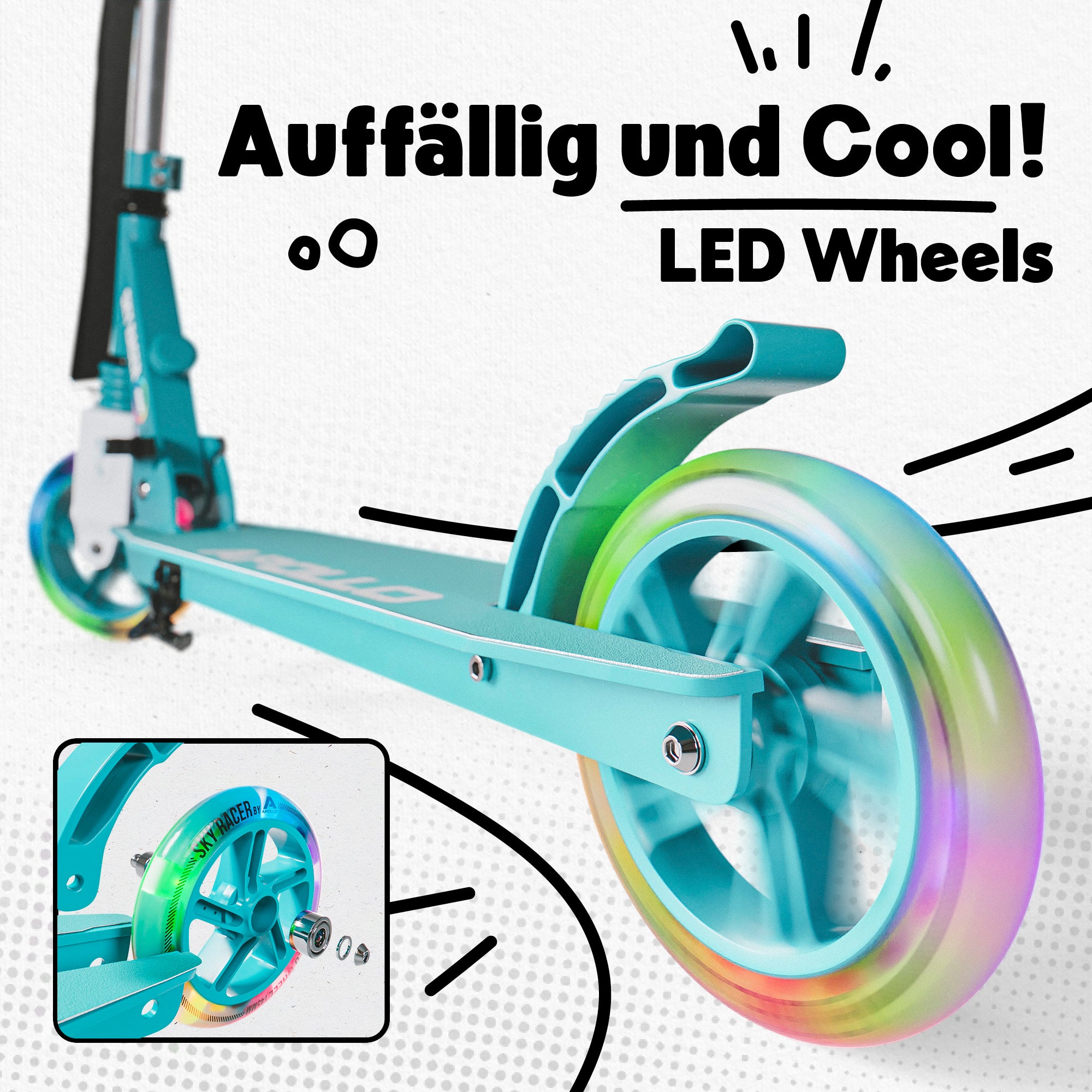 Apollo - Ersatzräderset für Skyracer - 145 mm Wheel Set - von Apollo - Mint