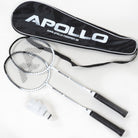 Apollo Funsport - Badminton Set Match Pro 400 - inkl. Tasche, 2x Schläger, Bälle - White Black