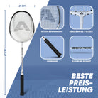 Apollo Funsport - Badminton Set Match Pro 400 - inkl. Tasche, 2x Schläger, Bälle - White Black