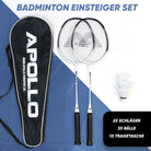 Apollo Funsport - Badminton Set Match Pro 400 - inkl. Tasche, 2x Schläger, Bälle - White Black