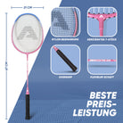 Apollo Funsport - Badminton Set Match Pro 400 - inkl. Tasche, 2x Schläger, Bälle - Blue Pink