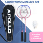 Apollo Funsport - Badminton Set Match Pro 400 - inkl. Tasche, 2x Schläger, Bälle - Blue Pink