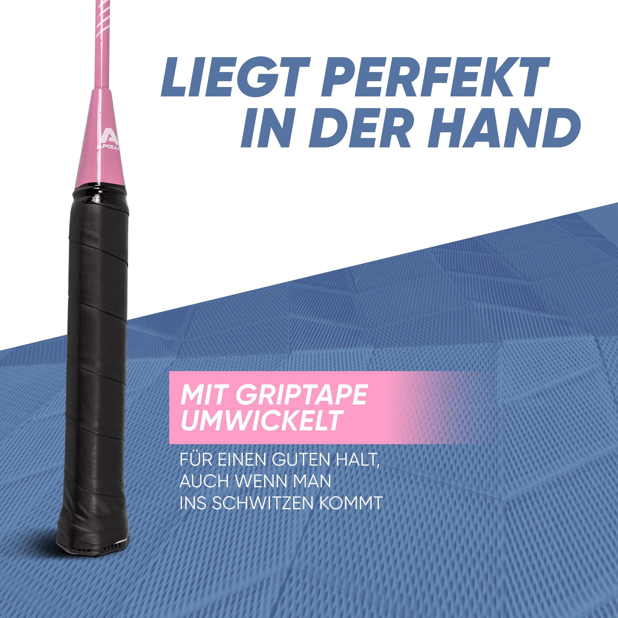 Apollo Funsport - Badminton Set Match Pro 400 - inkl. Tasche, 2x Schläger, Bälle - Blue Pink