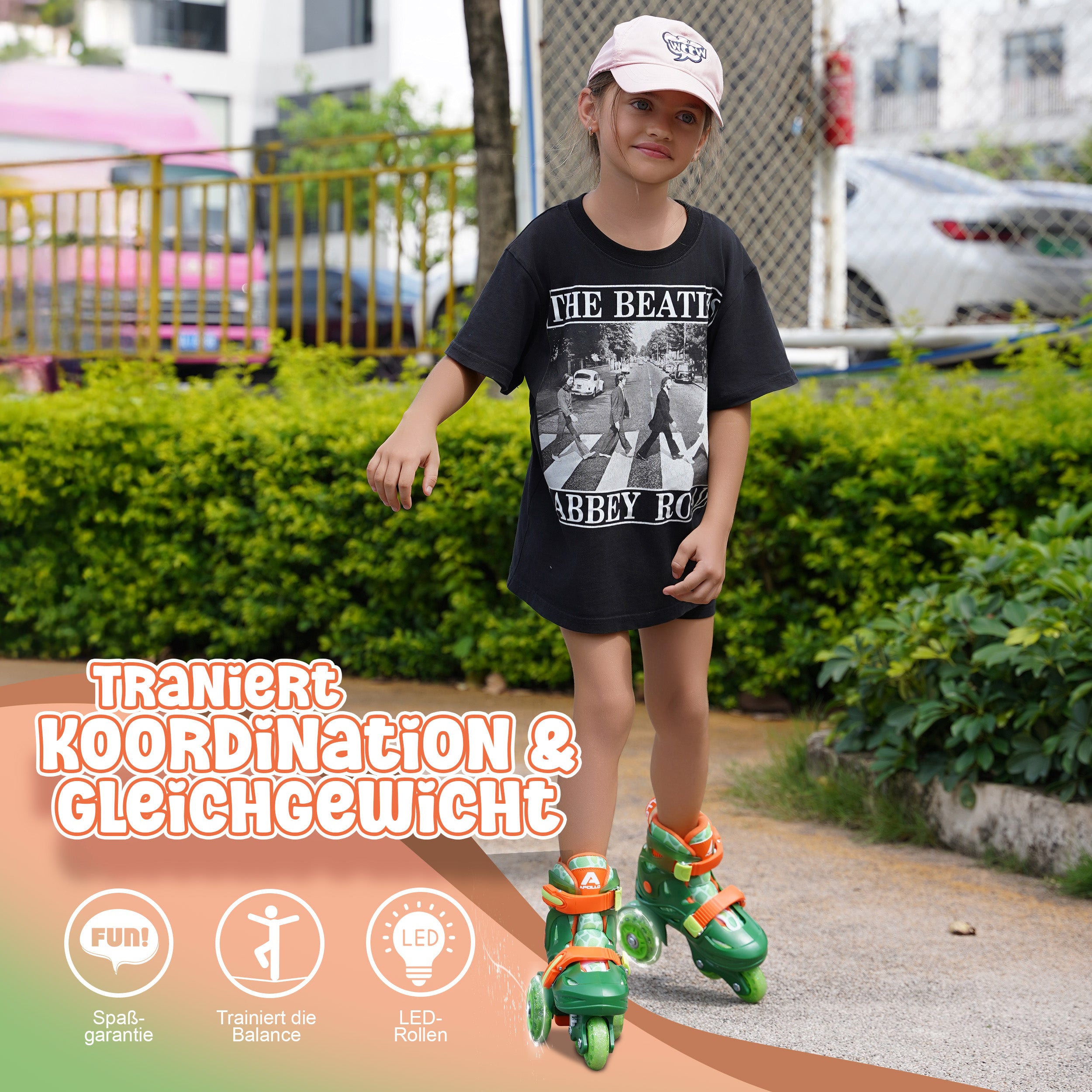 Apollo Funsport - Apollo Kids My 1st Skates - verstellbare Rollschuhe (Größe 26–30) für Kinder - Grün