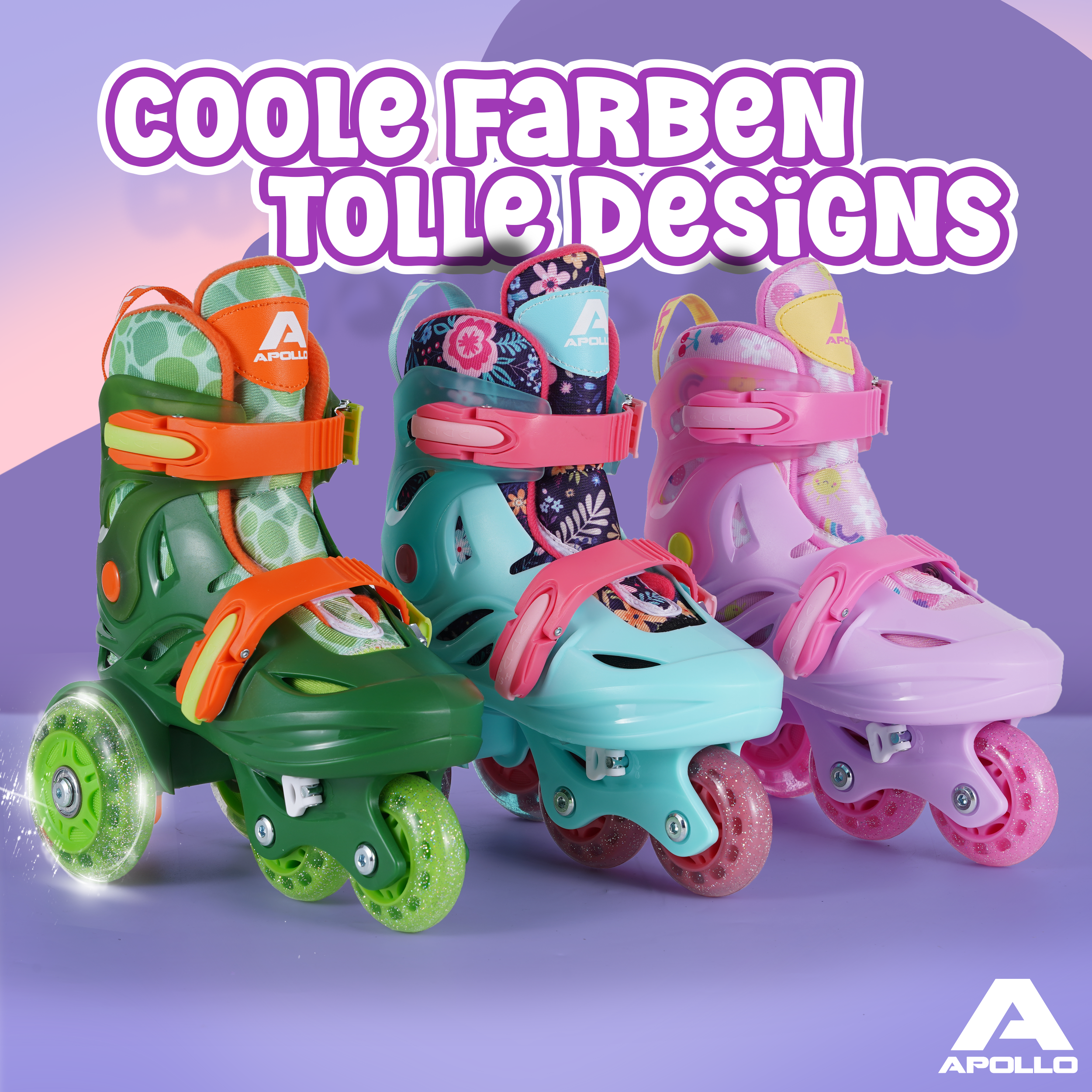 Apollo Funsport - Apollo Kids My 1st Skates - verstellbare Rollschuhe (Größe 26–30) für Kinder - Pink