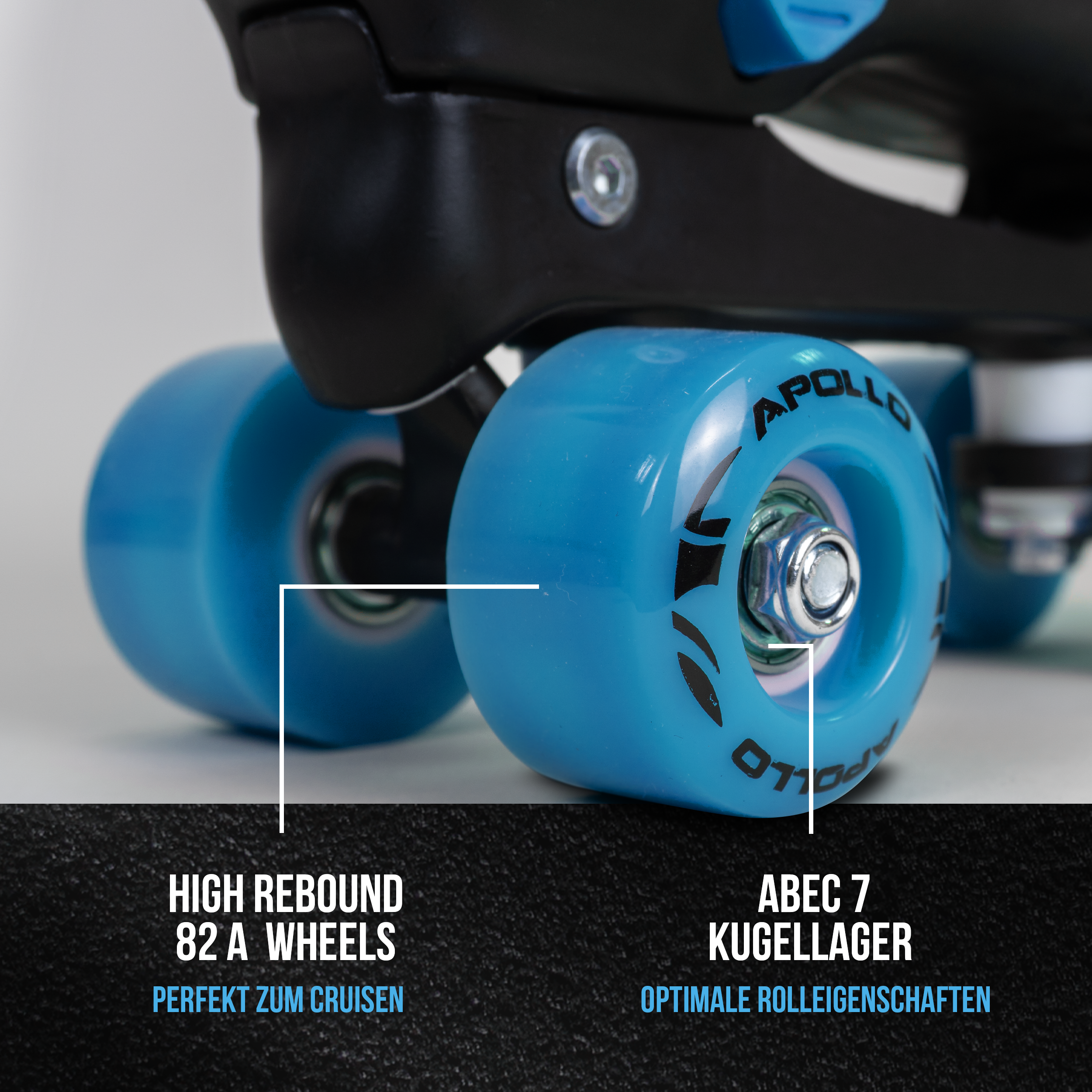 Apollo Funsport - Champion Adjustable Quad Skate - verstellbare Rollschuhe für Kinder & Jugendliche - Blue