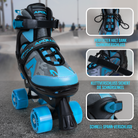 Apollo Funsport - Champion Adjustable Quad Skate - verstellbare Rollschuhe für Kinder & Jugendliche - Blue