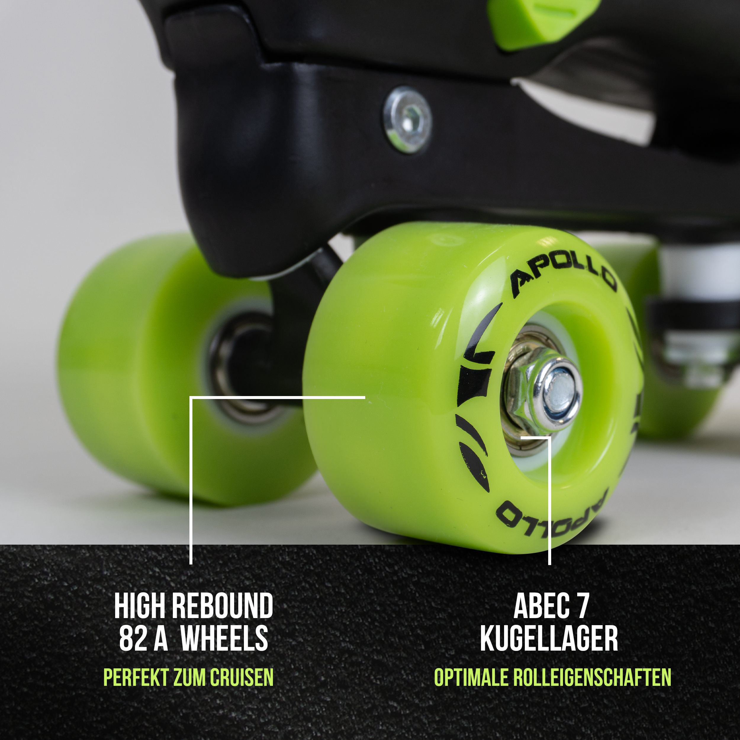 Apollo Funsport - Champion Adjustable Quad Skate - verstellbare Rollschuhe für Kinder & Jugendliche - Green