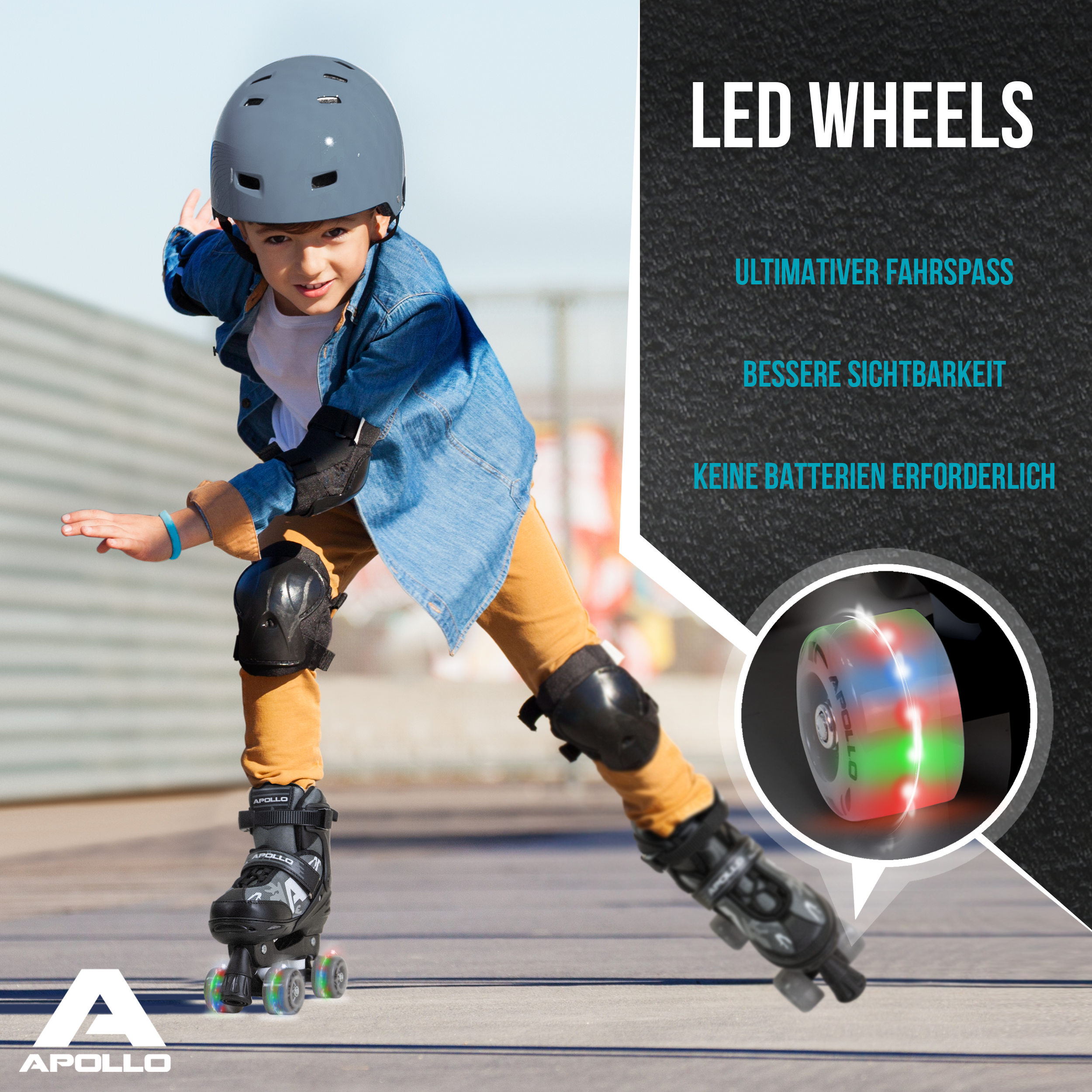 Apollo Funsport - Champion Adjustable Quad Skate - verstellbare Rollschuhe für Kinder & Jugendliche - Mint