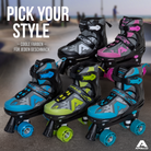 Apollo Funsport - Champion Adjustable Quad Skate - verstellbare Rollschuhe für Kinder & Jugendliche - Black