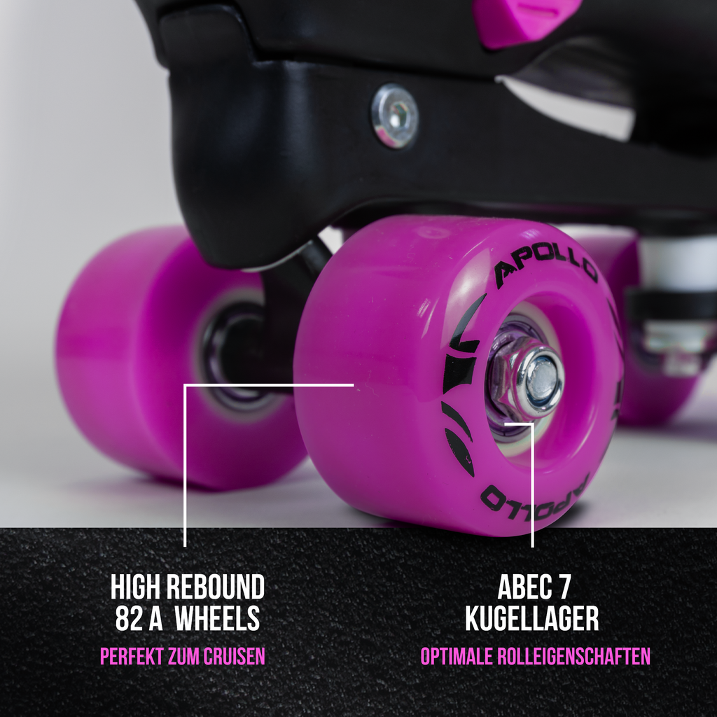 Apollo Funsport - Champion Adjustable Quad Skate - verstellbare Rollschuhe für Kinder & Jugendliche - Pink
