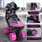 Apollo Funsport - Champion Adjustable Quad Skate - verstellbare Rollschuhe für Kinder & Jugendliche - Pink