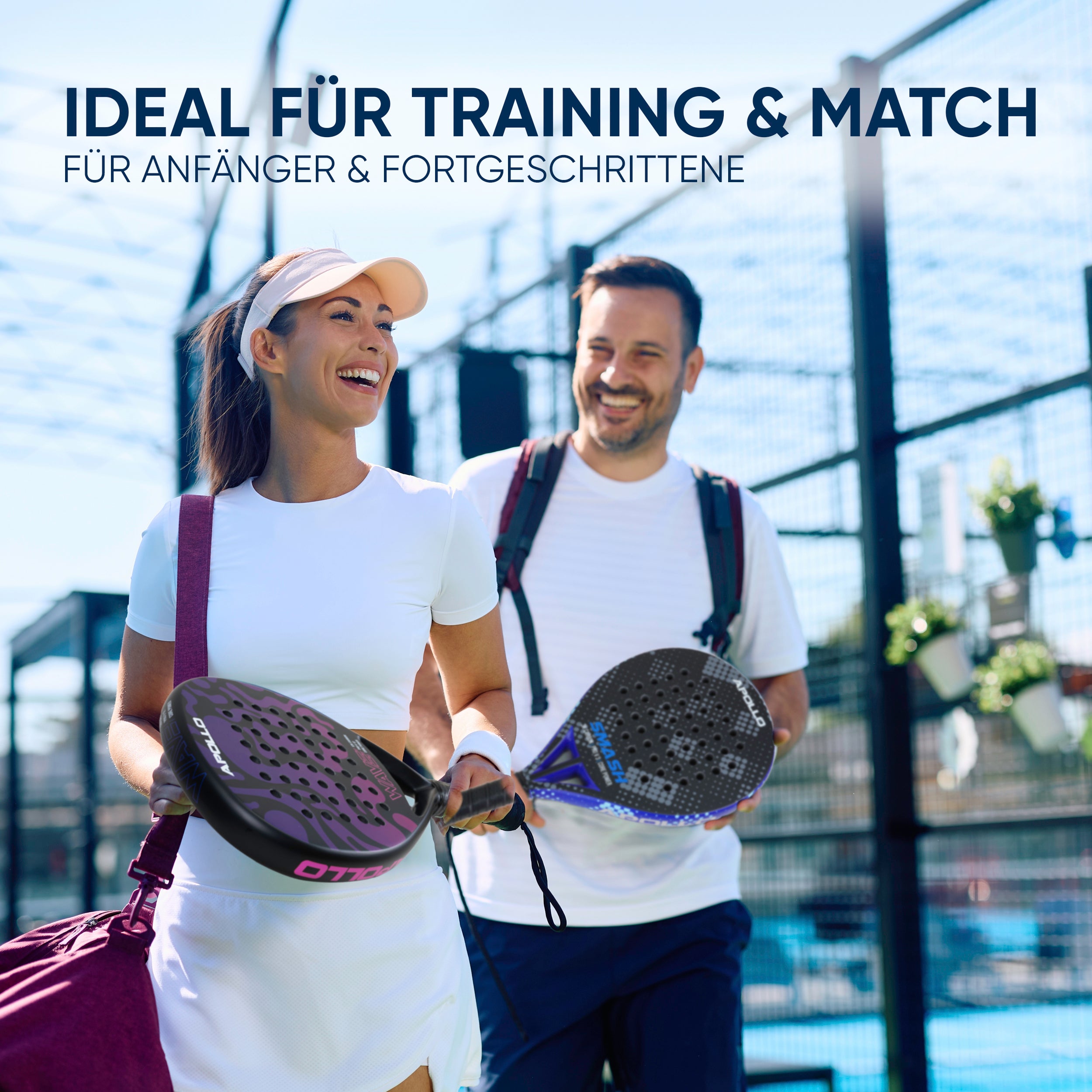 Apollo Funsport - Padelschläger / Padel Rackets - 12 K Wave - Mint Blue