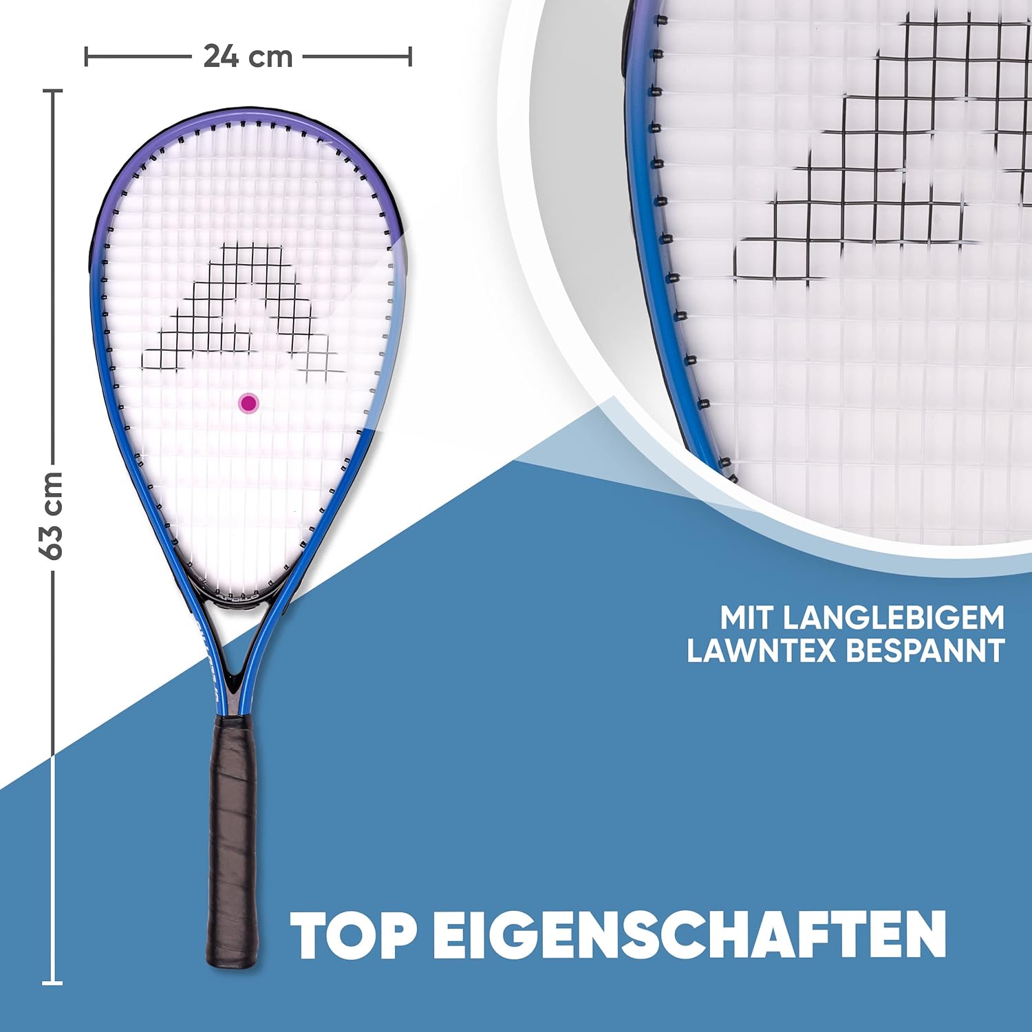Apollo - Speed Badminton Set - inkl. Tasche, 2x Schläger, Bälle - Blau