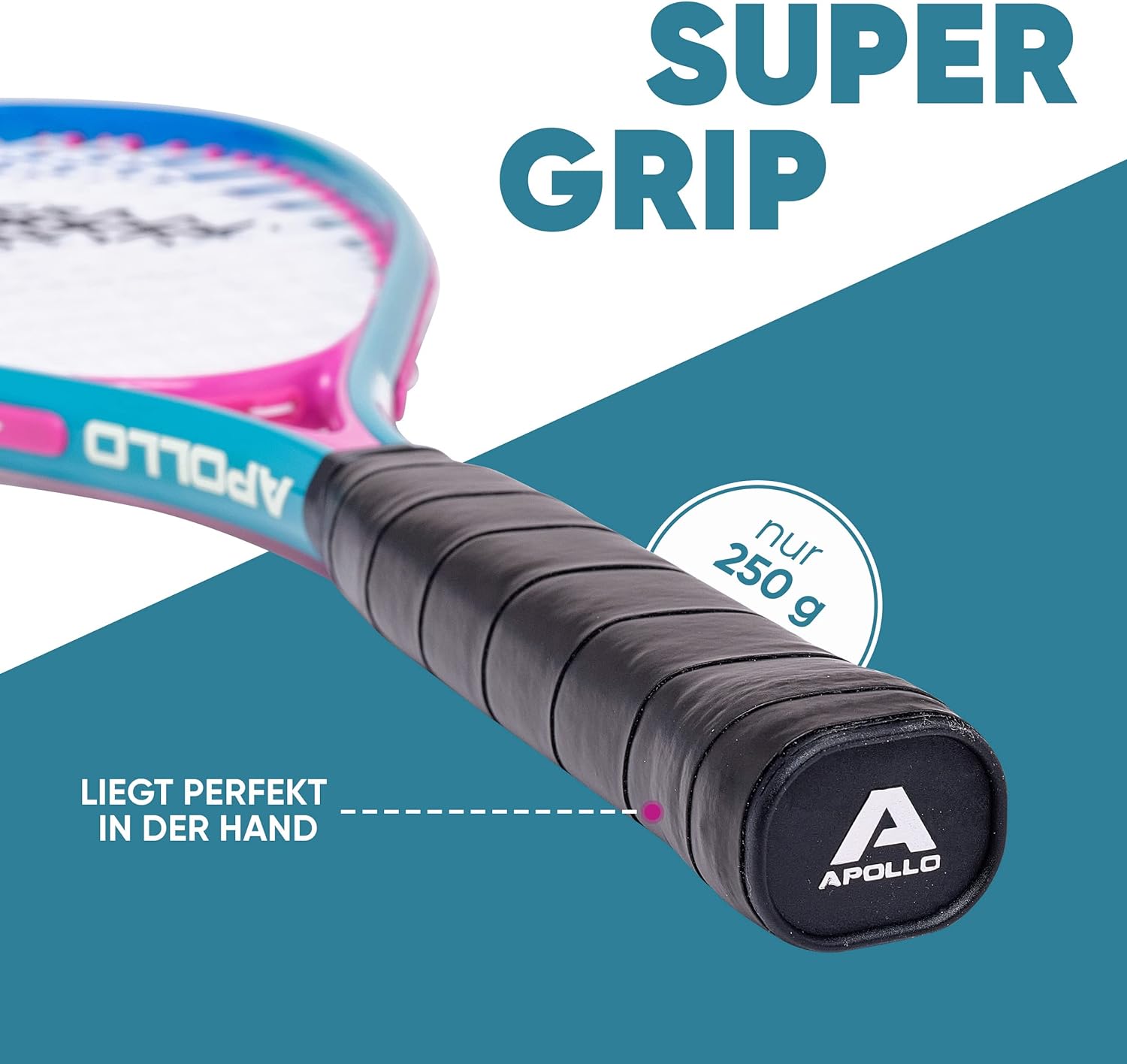 Apollo - Speed Badminton Set - inkl. Tasche, 2x Schläger, Bälle - Blau Pink