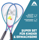 Apollo - Speed Badminton Set - inkl. Tasche, 2x Schläger, Bälle - Blau Pink