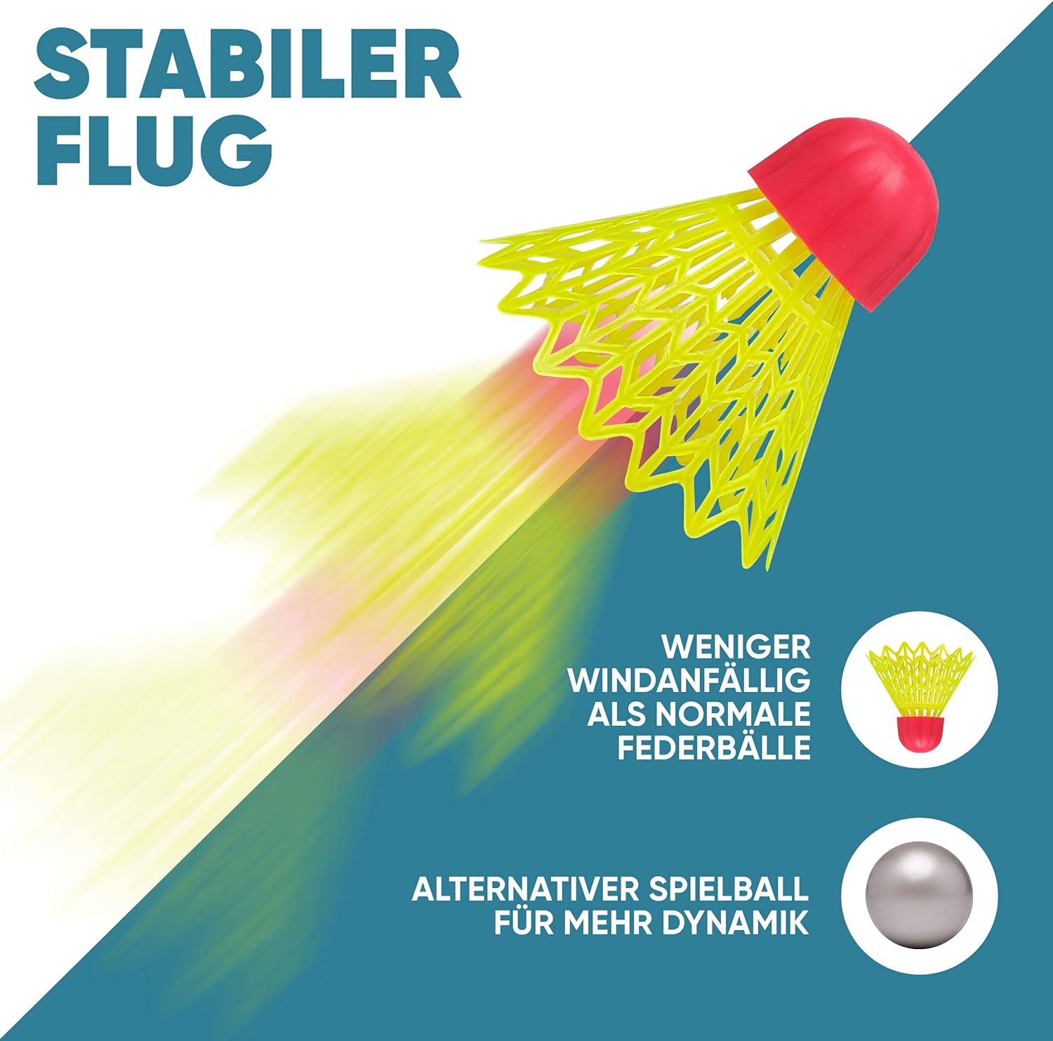 Apollo - Speed Badminton Set - inkl. Tasche, 2x Schläger, Bälle - Blau Pink