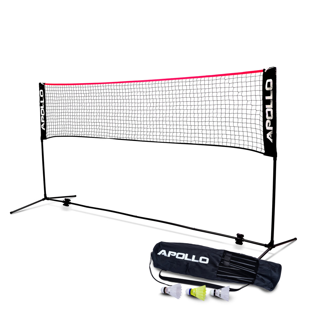 Apollo - Badminton Netz - Volleyball Netz, höhenverstellbar, verschiedene Breiten - Rot