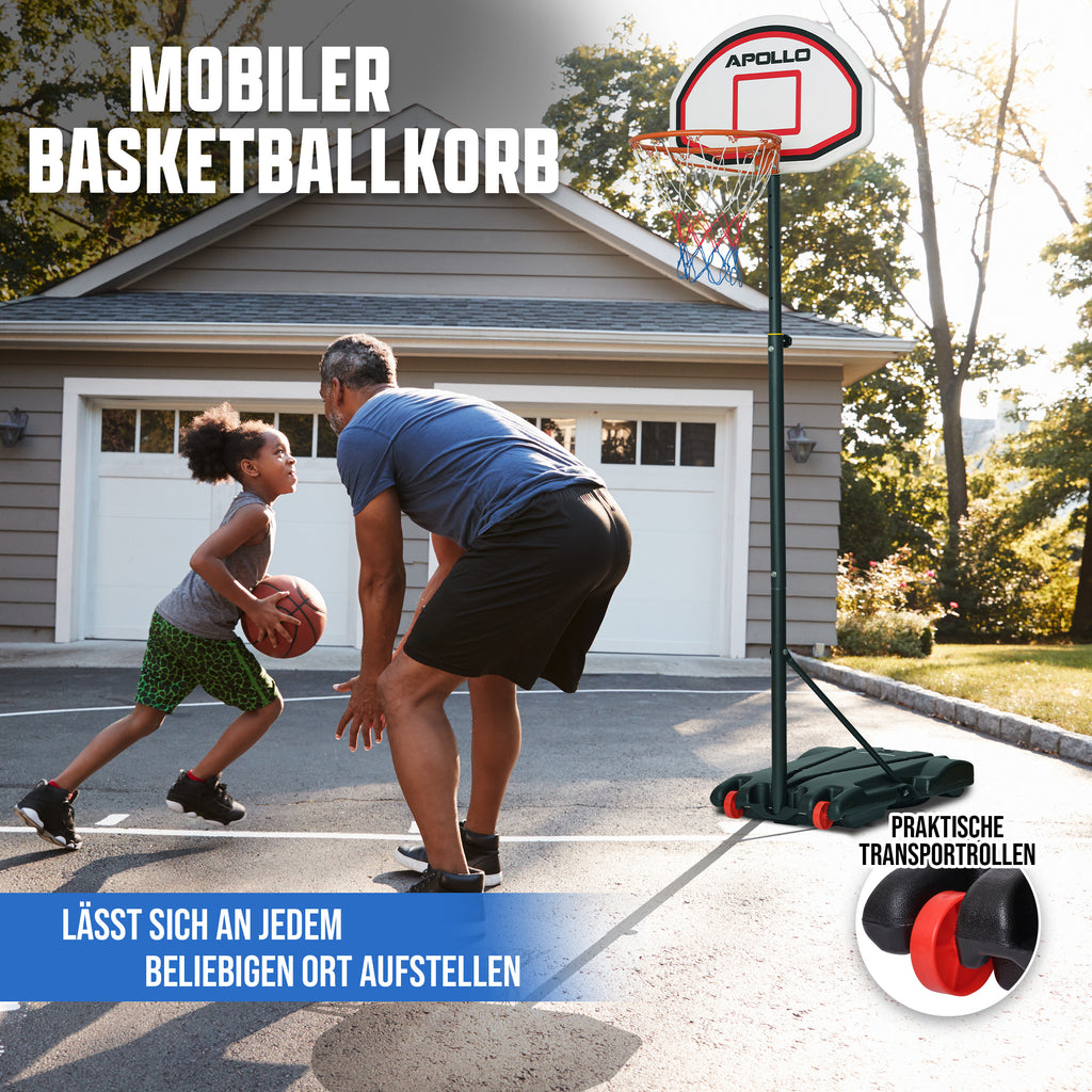 Apollo - Apollo Basketballkorb mit Ständer und Rollen inkl. Ball & Pumpe - Classic