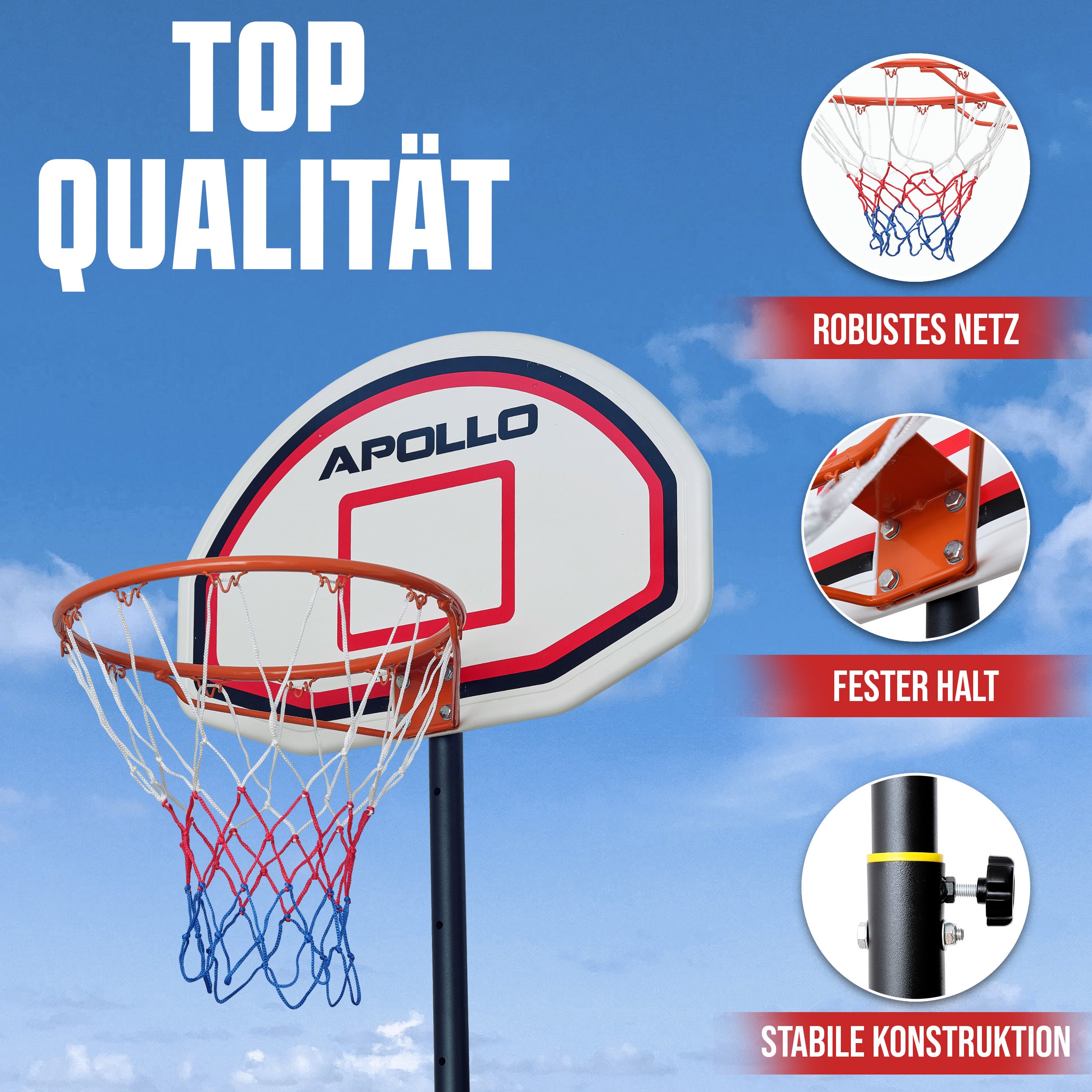 Apollo - Apollo Basketballkorb mit Ständer und Rollen - Classic