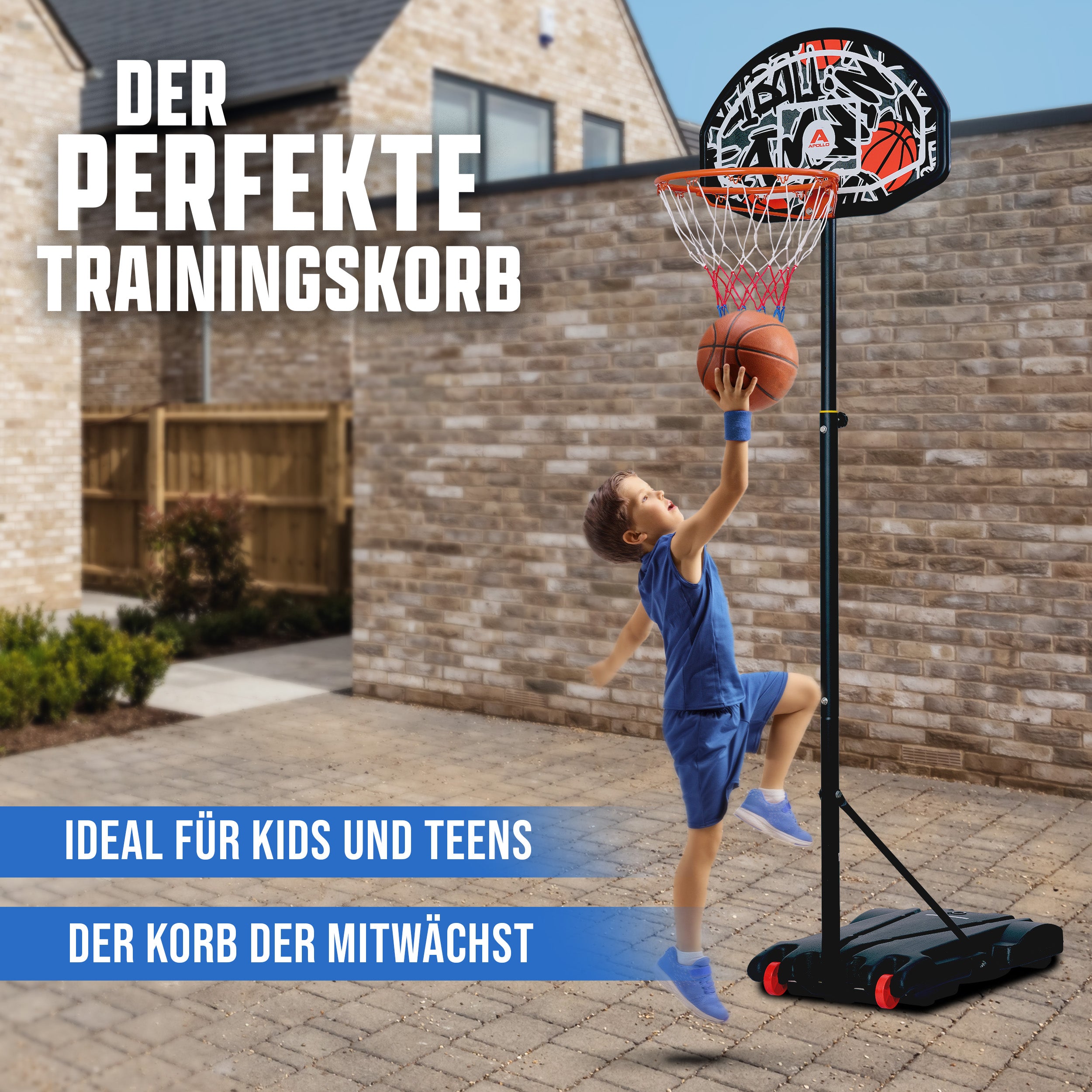 Apollo - Apollo Basketballkorb mit Ständer und Rollen - Graffiti