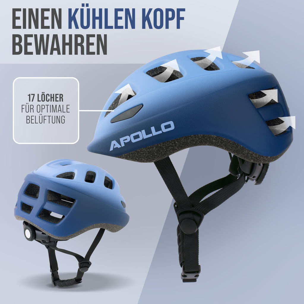 Apollo - Apollo Kinder Fahrradhelm, Helm für Kinder & Jugendliche, Multisport Helm - Blue Fade