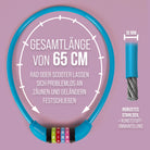 Apollo - Fahrradschloss mit Zahlen für Kinder, 10x650 mm, Scooter Schloss,Zahlenschloss - Blau