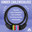 Apollo - Fahrradschloss mit Zahlen für Kinder, 10x650 mm, Scooter Schloss,Zahlenschloss - Schwarz