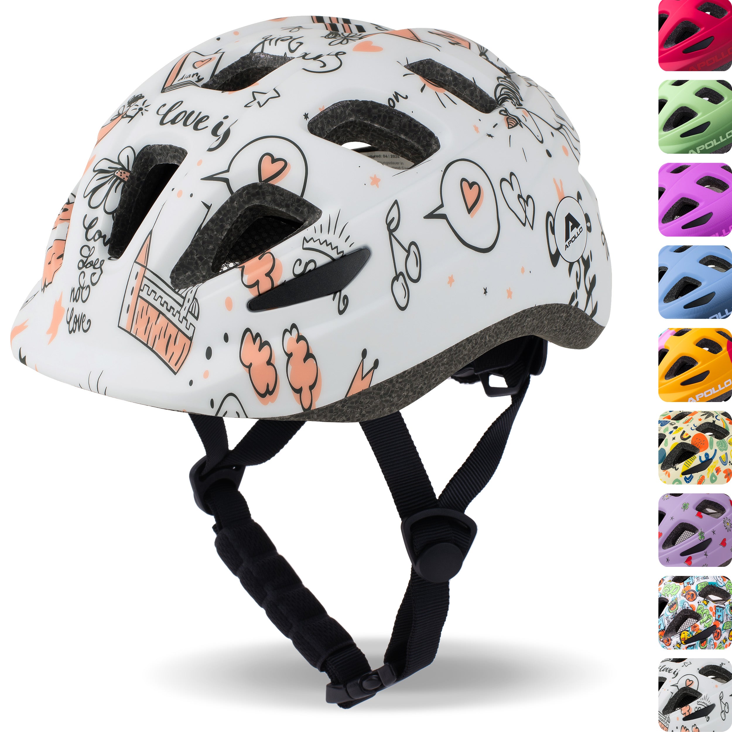 Apollo - Apollo Kinder Fahrradhelm, Helm für Kinder & Jugendliche, Multisport Helm - Fairytale