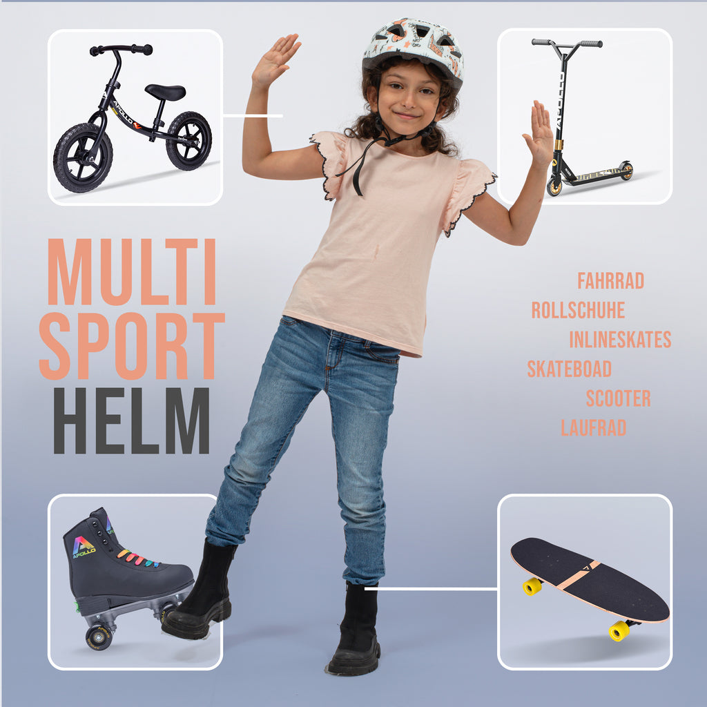 Apollo - Apollo Kinder Fahrradhelm, Helm für Kinder & Jugendliche, Multisport Helm - Fairytale