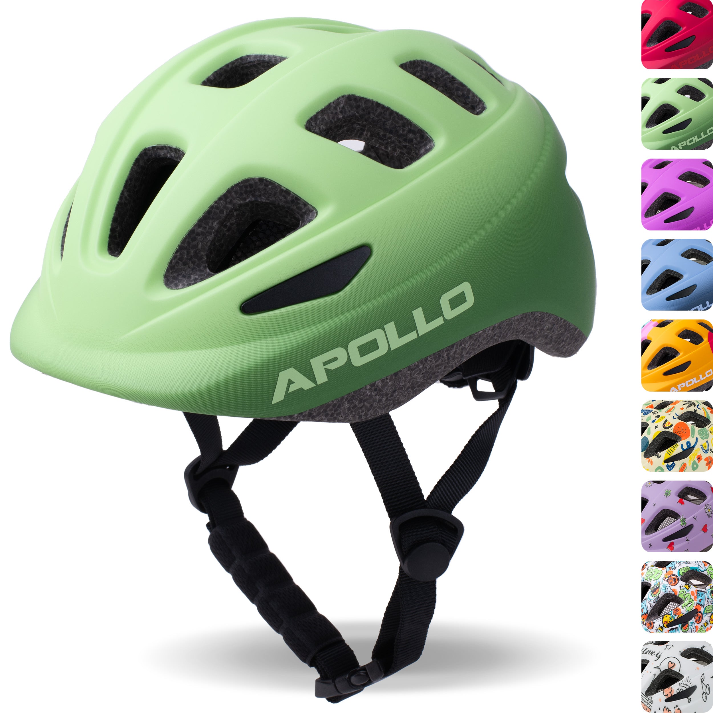 Apollo - Apollo Kinder Fahrradhelm, Helm für Kinder & Jugendliche, Multisport Helm - Green Fade