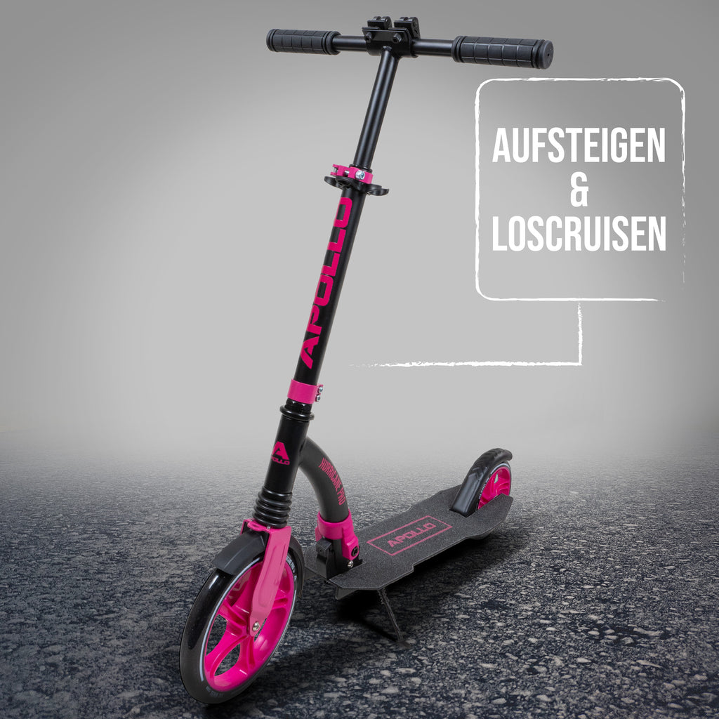 Apollo - Apollo Scooter - "Hurricane" City-Scooter mit Federung - Schwarz Pink