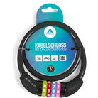Apollo - Fahrradschloss mit Zahlen für Kinder, 10x650 mm, Scooter Schloss,Zahlenschloss - Schwarz