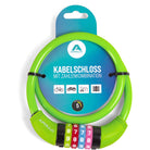 Apollo - Fahrradschloss mit Zahlen für Kinder, 10x650 mm, Scooter Schloss,Zahlenschloss - Grün